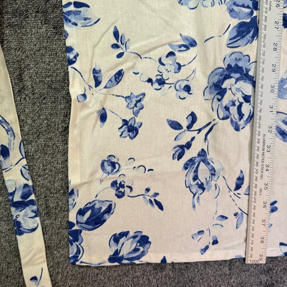 GreenGate Amanda Indigo Floral Cotton Apron Blue White Rose One Size NWT - Picture 7 of 8